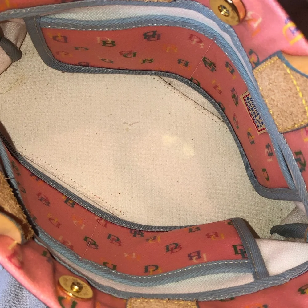 DOONEY BOURKE Pink Multicolor Rainbow DB Monogram Tote Shoulder Bag